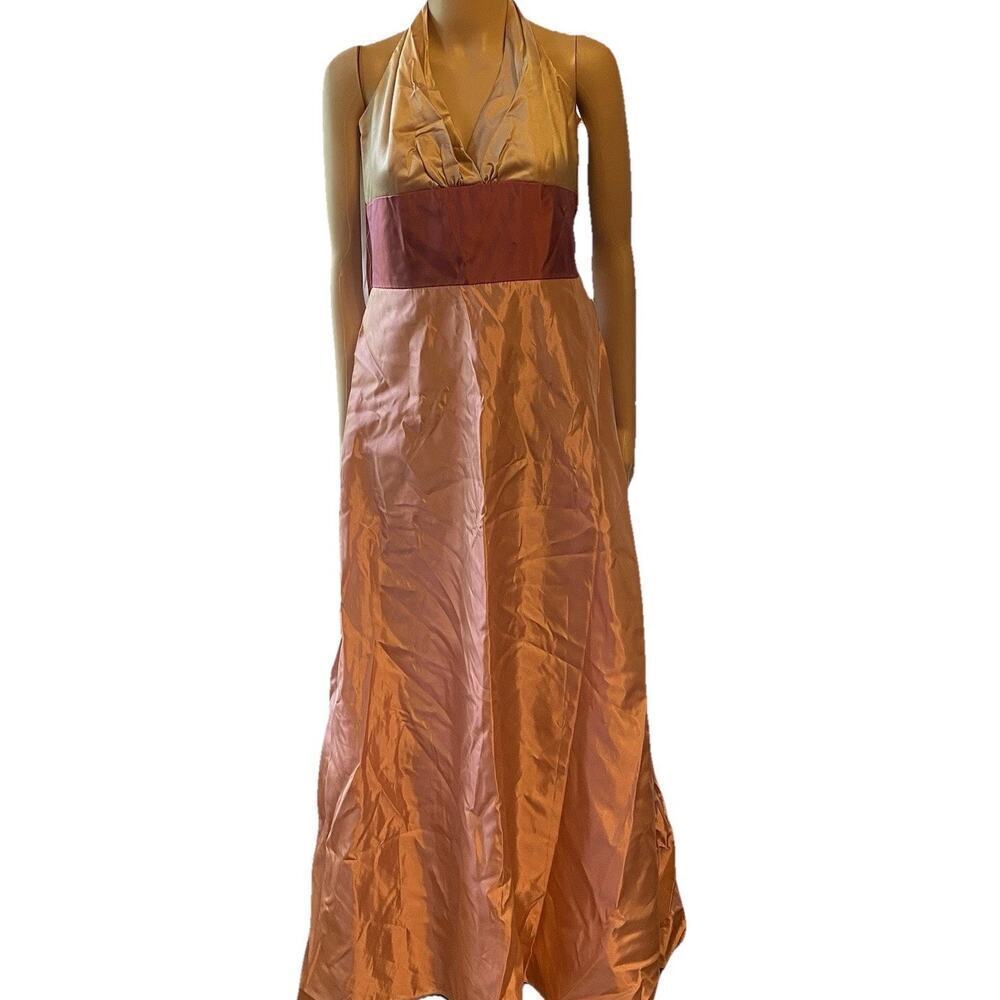 VTG Jim Helm Occasions Satin Face Taff Formal Dress Prom Babydoll Fairy Sz 12